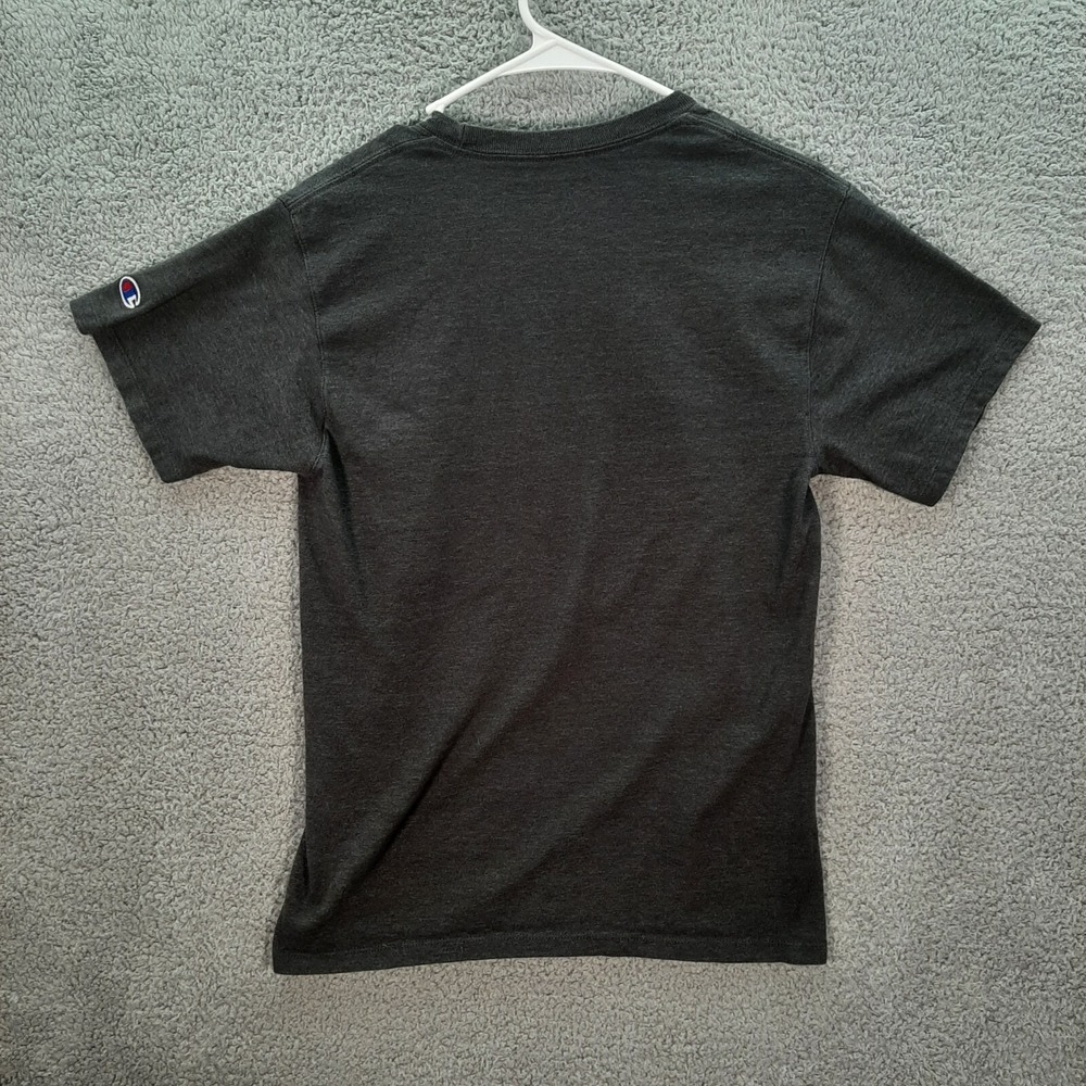 Champion Shirt Adult Small Gray Spell Out Logo Athleticwear Sports Casual Preppy - Picture 2 of 12